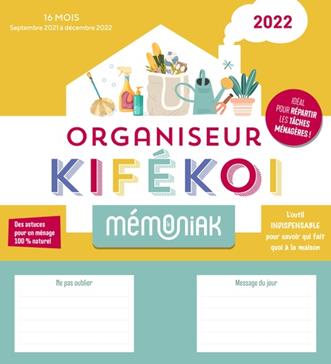 ORGANISEUR MEMONIAK KIFEKOI, CALENDRIER MENSUEL EN COLONNES (SEPT